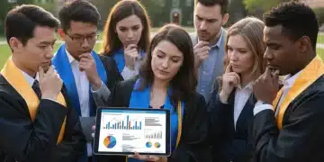 Graduates reviewing federal student loan repayment plan changes on a tablet